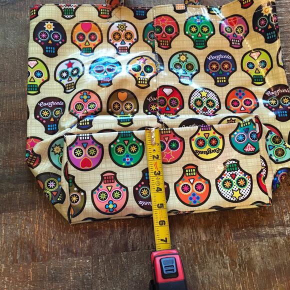 Consuela Grab N' Go Basic Sugar Skulls Tote Bag Everyday Yellow Retired Print - Picture 7 of 12